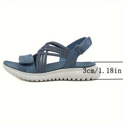 Sandalia ortopédica ergonómica azul con tira ajustable y suela acolchada
