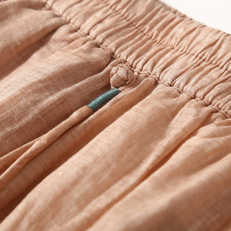 Pantalones de trekking relajados de lona con cintura fruncida y cordón visible