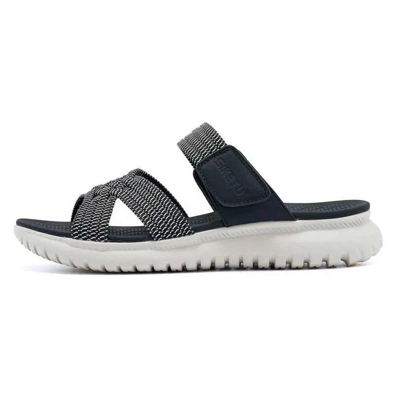 Sandalias ortopédicas cómodas azul marino con tiras tejidas y pulsera SIKETIU