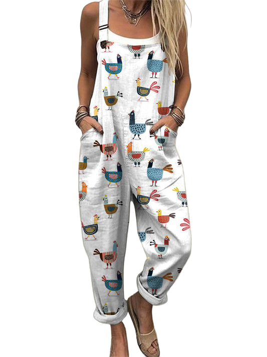 Mono Anita de tirantes con estampado de animales multicolor